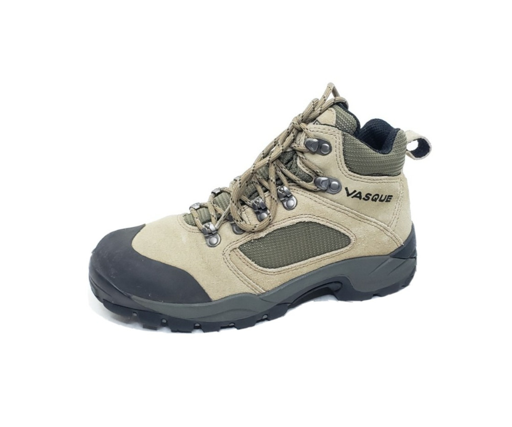Vasque Womens Mid Hiking Boots Tan Olive Suede Leather Size 7